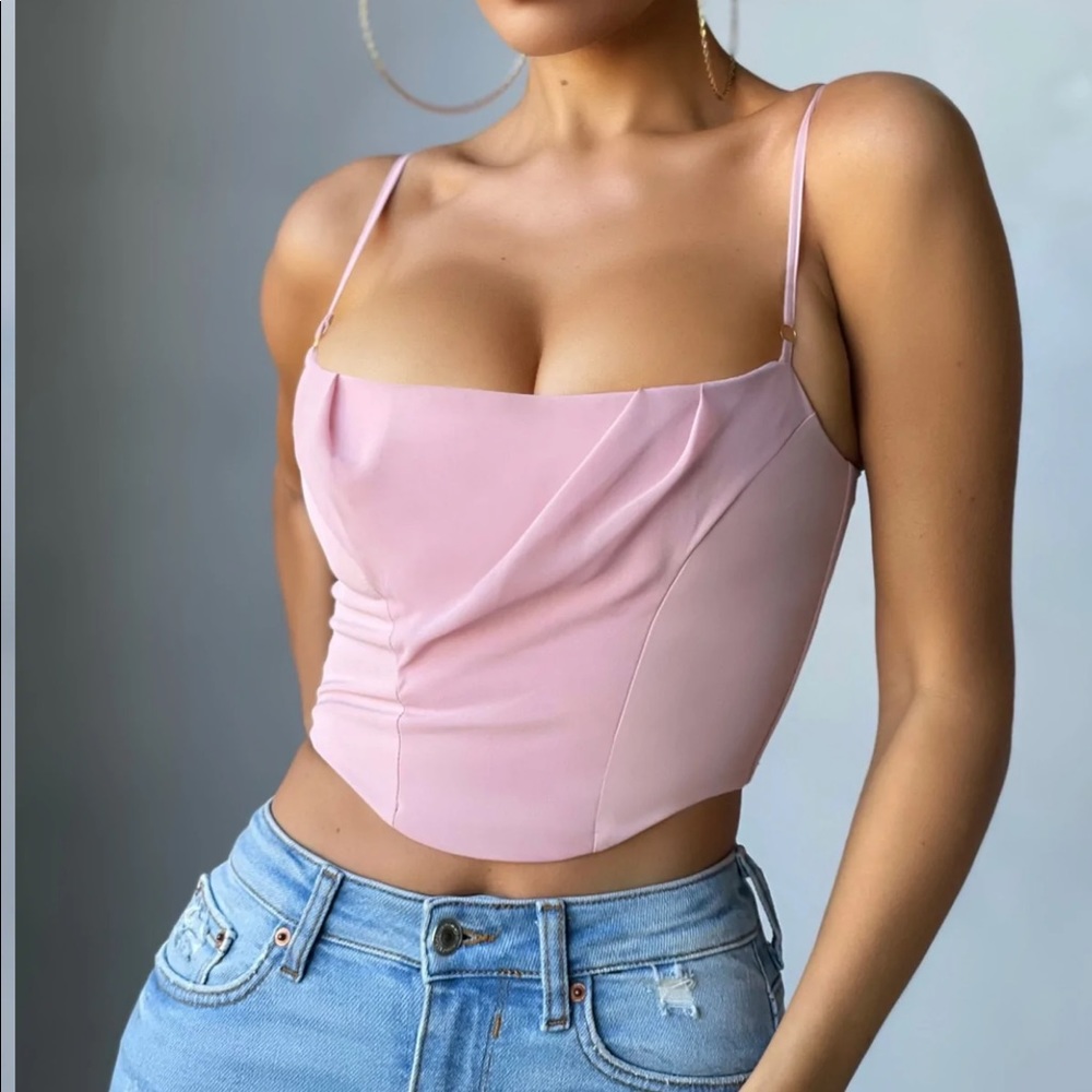PINK DRAPE CROP TOP